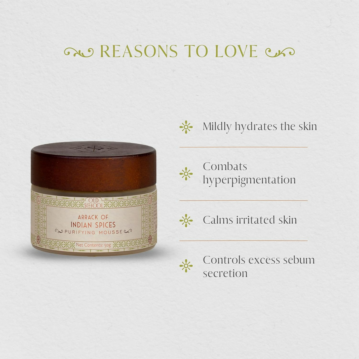 Old School Rituals Arrack of Indian Spices Purifying Mousse Natural Face Moisturizer