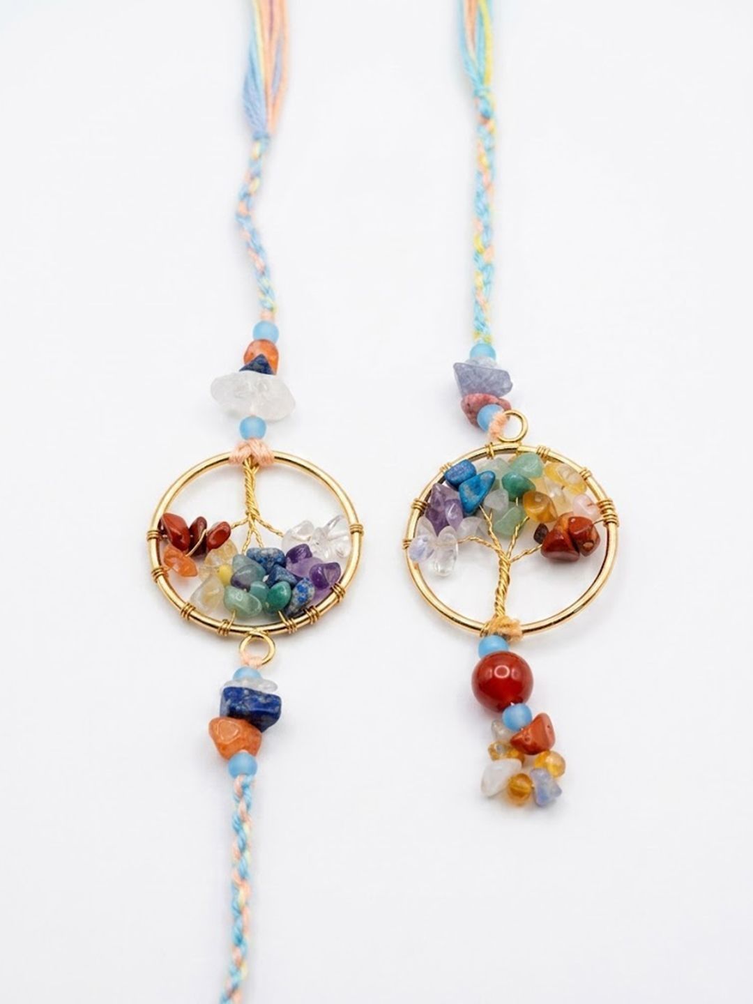 Anouk Set Of 2 Artificial Stones Bhaiya Bhabhi Rakhi With Roli Chawal Chandan Mishri