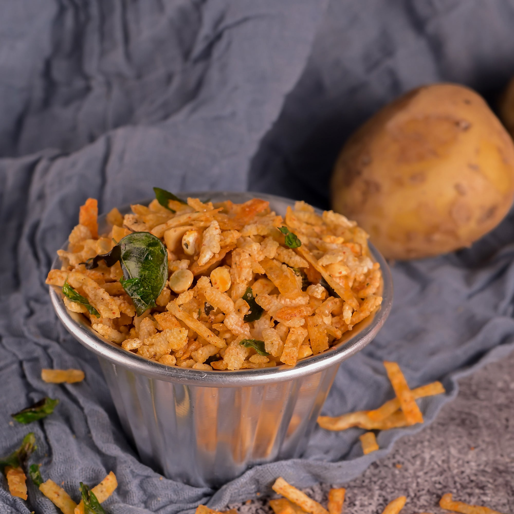 Vellanki Foods - Potato (Aloo) Mixture | Indian Snacks Ready to Eat Snacks | Homemade Andhra Snacks | Flavourful Indian Snacks - Indyancart