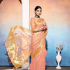 Dhiyona GR Women's Amani Peach Tissue Cotton Silk Embroidered Saree