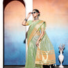 Dhiyona GR Women's Amani Green Tissue Cotton Silk Embroidered Saree