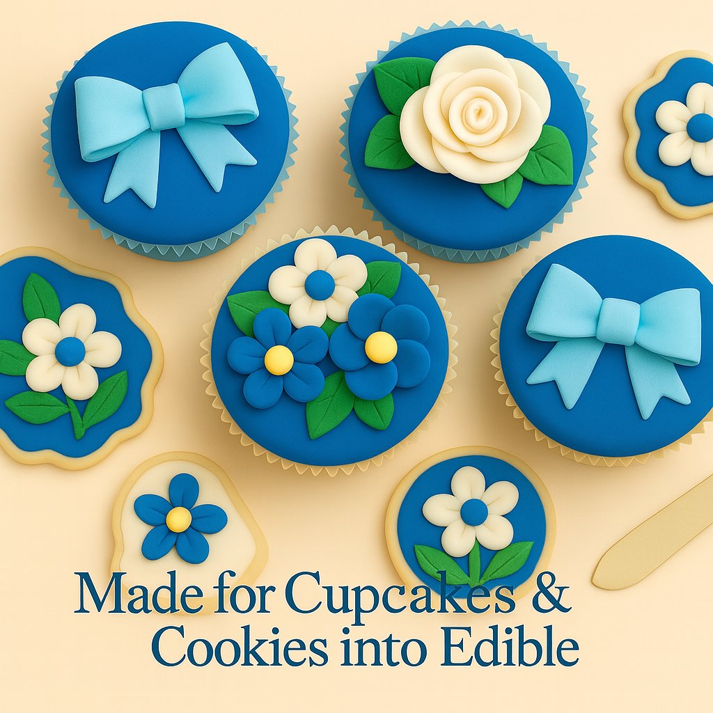 Confect Multipack of White, Electric Blue, Emerald Green and Royal Blue Sugarpaste 23