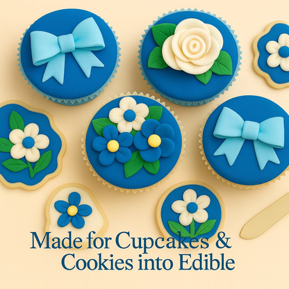 Confect Multipack of White, Electric Blue, Emerald Green and Royal Blue Sugarpaste 23