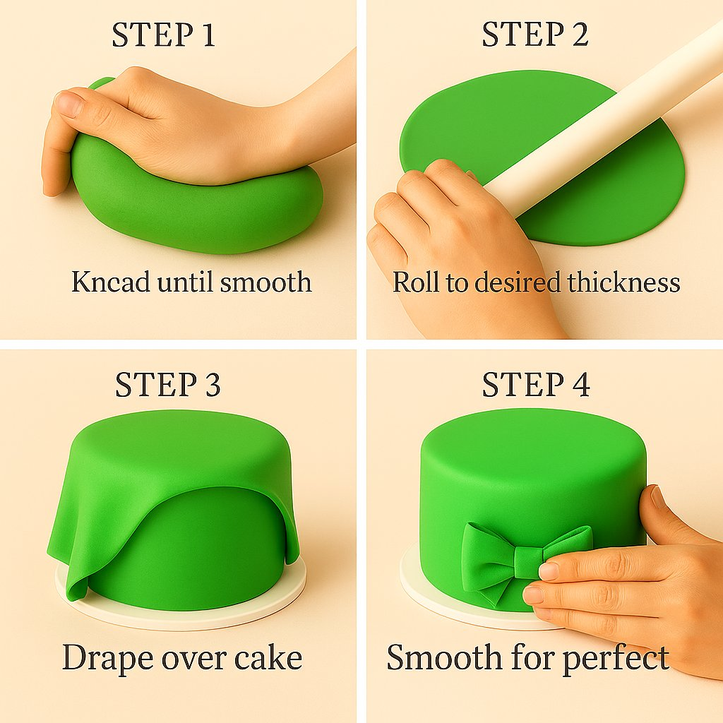Confect Multipack of Pea green, Lime Green, Neon Green and Emerald Green Sugarpaste 07
