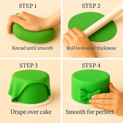 Confect Multipack of Pea green, Lime Green, Neon Green and Emerald Green Sugarpaste 07