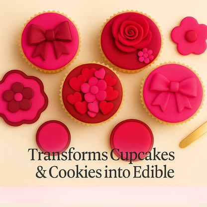 Confect Multipack of Magenta, Burgundy, Red and Neon Pink Sugarpaste 30
