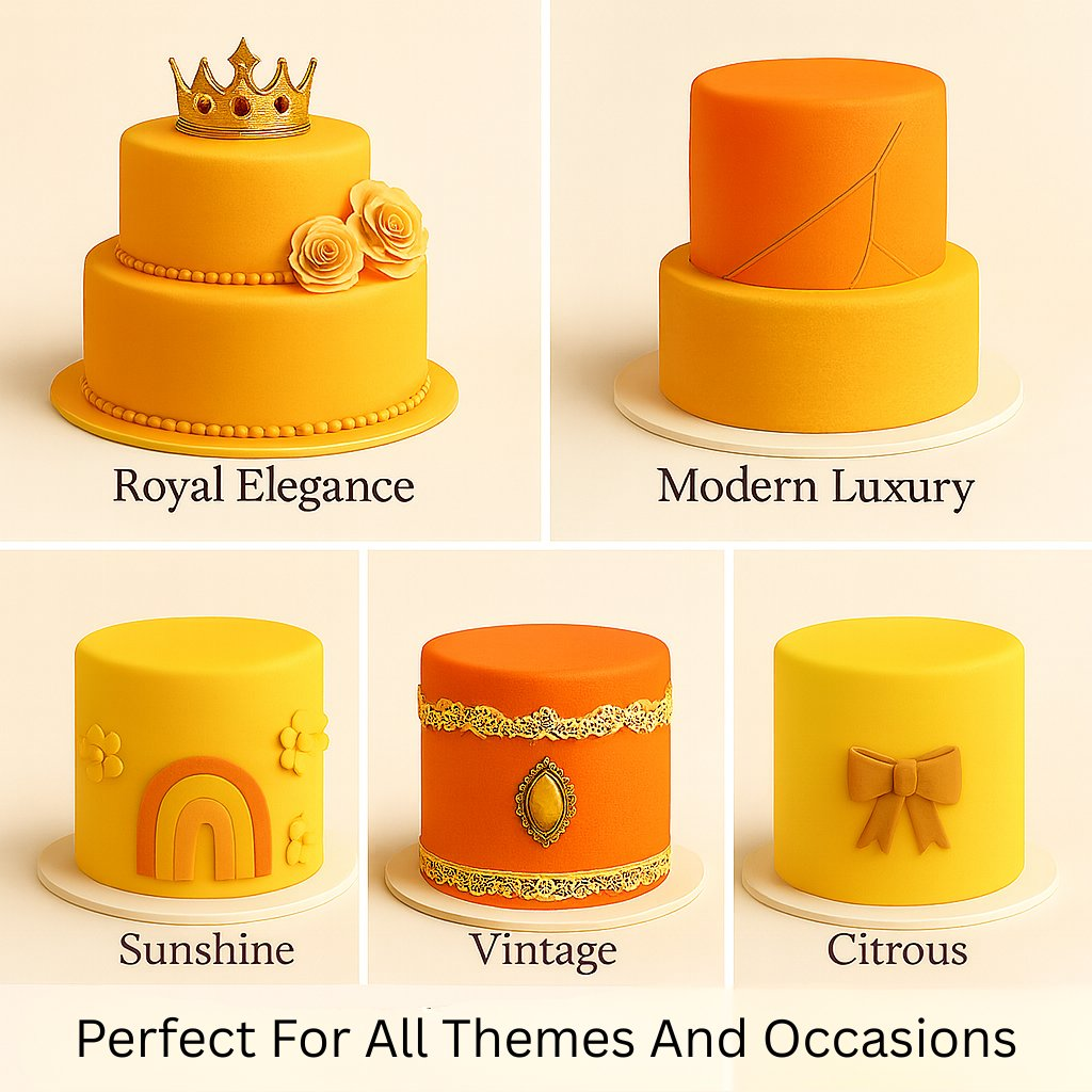 Confect Multipack of Ivory, Orange, Fluorescent orange and Yellow Sugarpaste 18