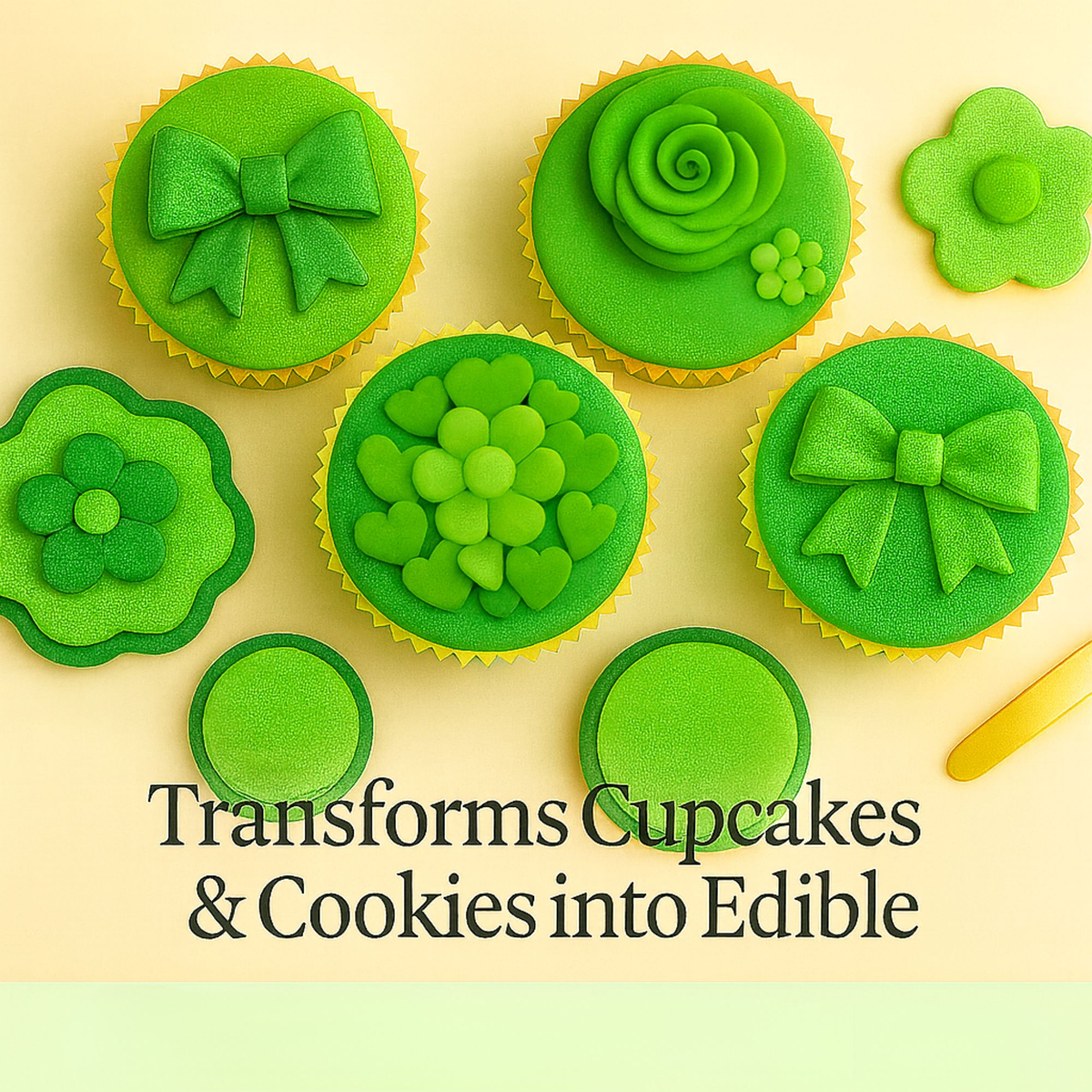 Confect Multipack of Pea green, Lime Green, Neon Green and Emerald Green Sugarpaste 07