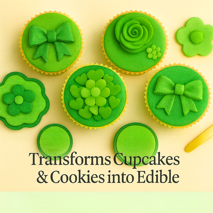 Confect Multipack of Pea green, Lime Green, Neon Green and Emerald Green Sugarpaste 07