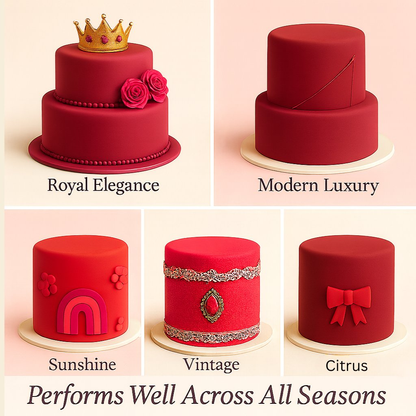 Confect Multipack of Magenta, Burgundy, Red and Neon Pink Sugarpaste 30