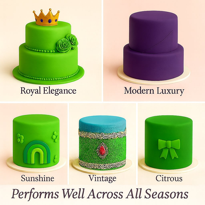 Confect Multipack of Neon Green, Electric Blue, Electric Purple and Lime Green Sugarpaste 03