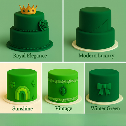 Confect Multipack of Pea green, Lime Green, Neon Green and Emerald Green Sugarpaste 07