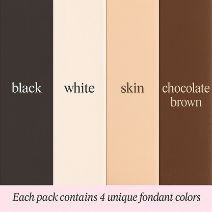 Confect Multipack of Black, White, Skin and Brown Sugarpaste 04