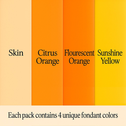 Confect Multipack of Ivory, Orange, Fluorescent orange and Yellow Sugarpaste 18