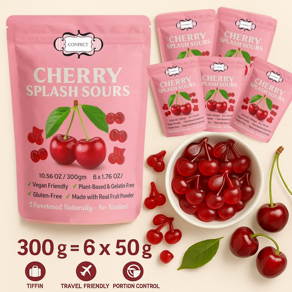 Confect Cherry Splash Sours Gummies