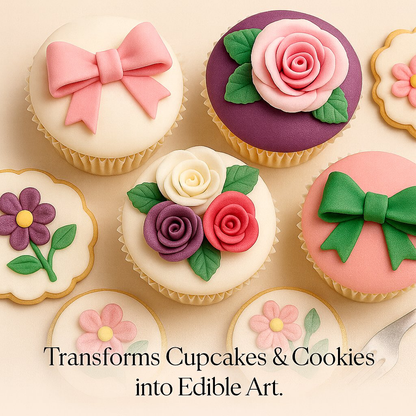 Confect Multipack of White, Hot pink, purple and Emerald green Sugarpaste 17