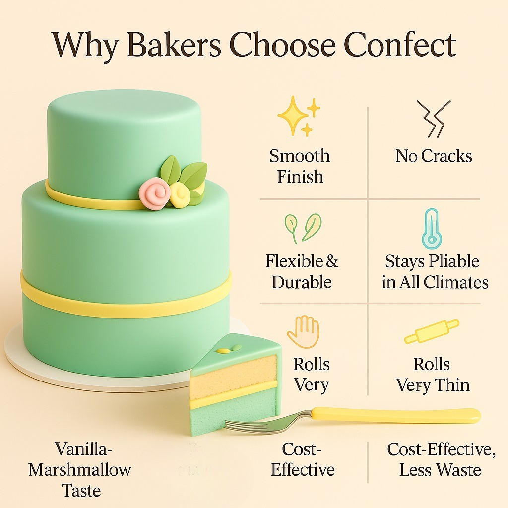 Confect Multipack of Pea Green, Skin, Lemon Yellow and Baby Blue Sugarpaste 29