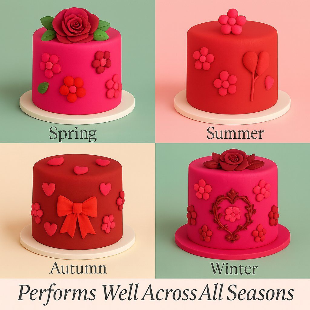 Confect Multipack of Magenta, Burgundy, Red and Neon Pink Sugarpaste 30