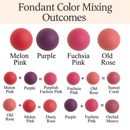 Confect Multipack of Melon Pink, Purple, Fuschia Pink and Old rose Sugarpaste 06