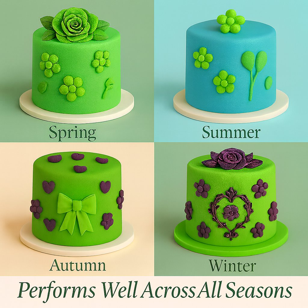 Confect Multipack of Neon Green, Electric Blue, Electric Purple and Lime Green Sugarpaste 03