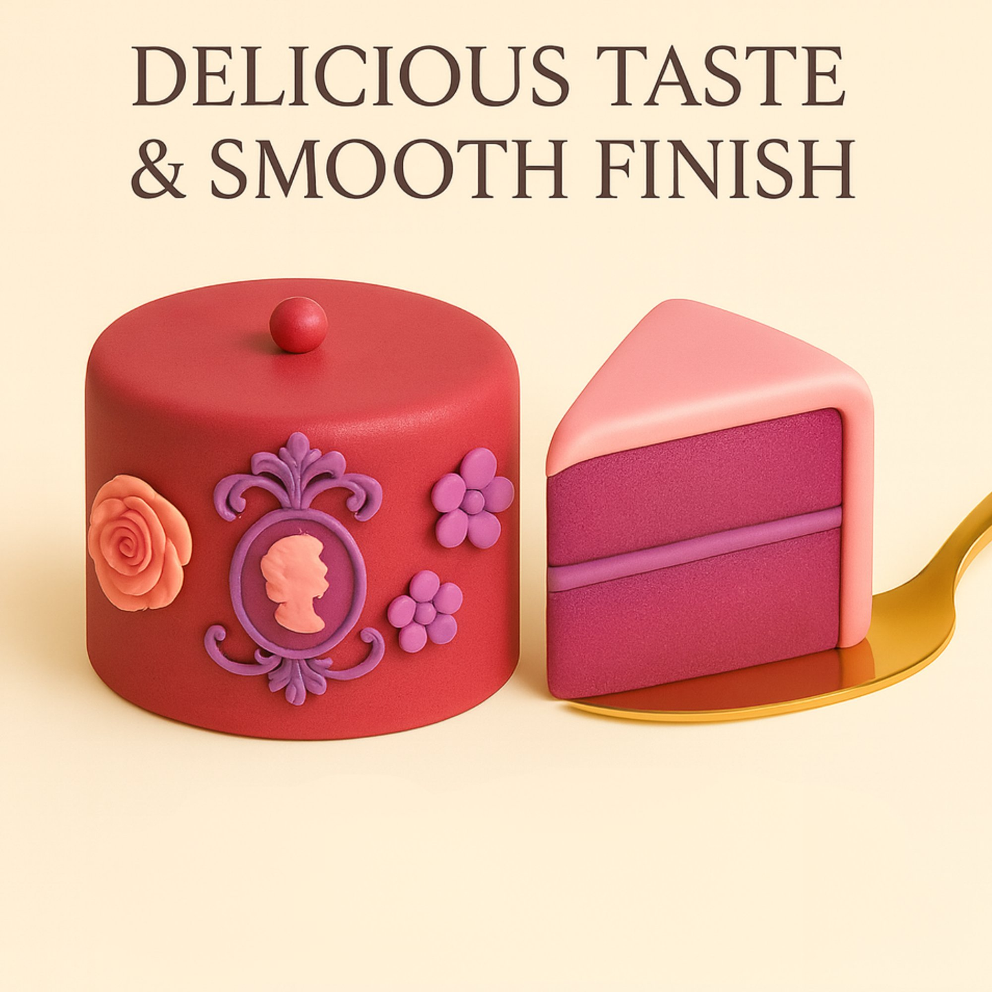 Confect Multipack of Melon Pink, Purple, Fuschia Pink and Old rose Sugarpaste 06