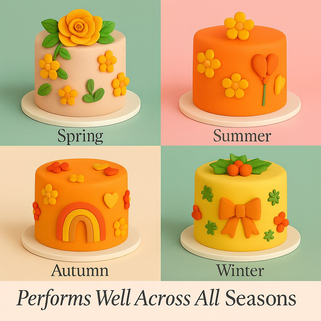 Confect Multipack of Ivory, Orange, Fluorescent orange and Yellow Sugarpaste 18