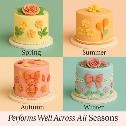 Confect Multipack of Lemon Yellow, Peach, Old rose and Baby Blue Sugarpaste 02