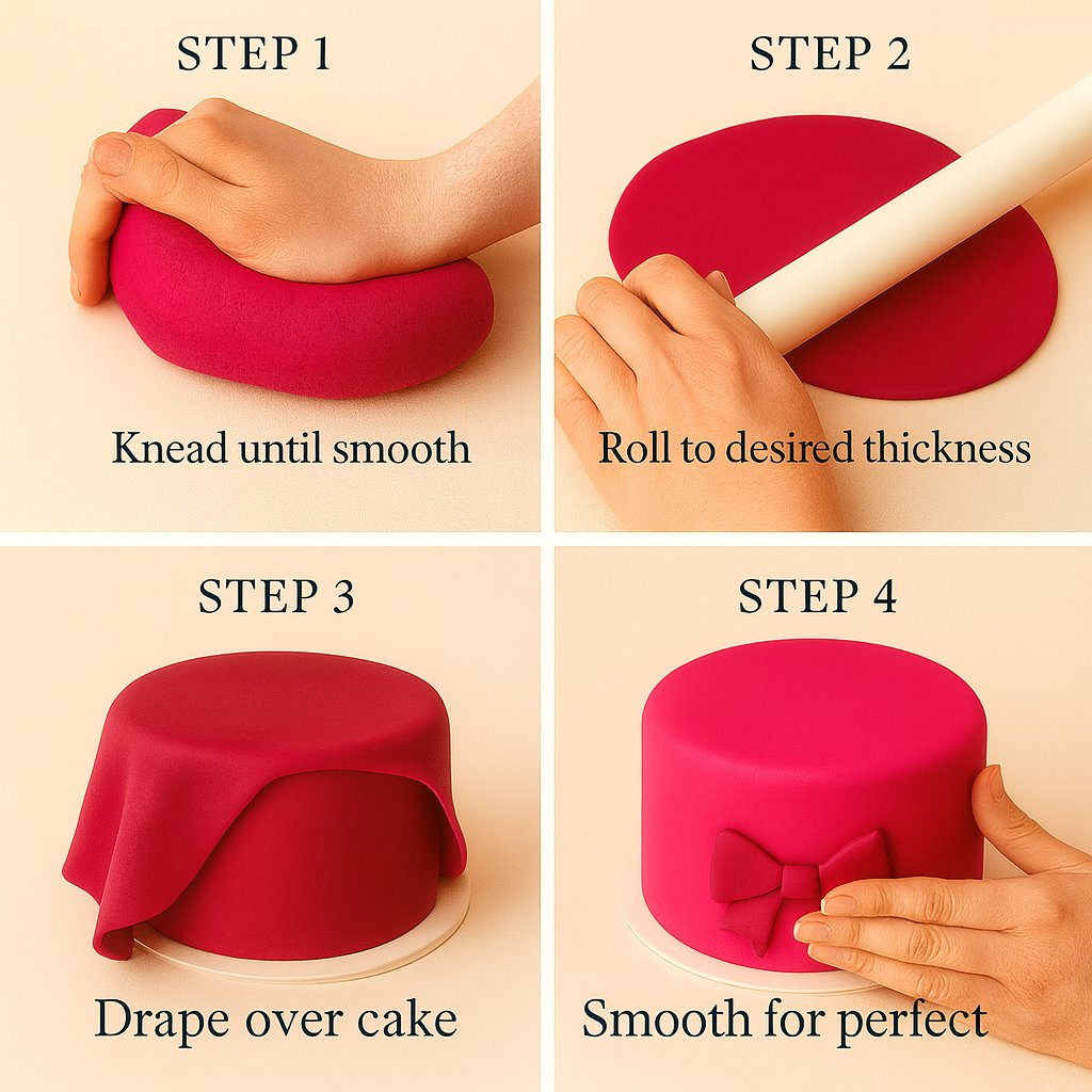 Confect Multipack of Magenta, Burgundy, Red and Neon Pink Sugarpaste 30