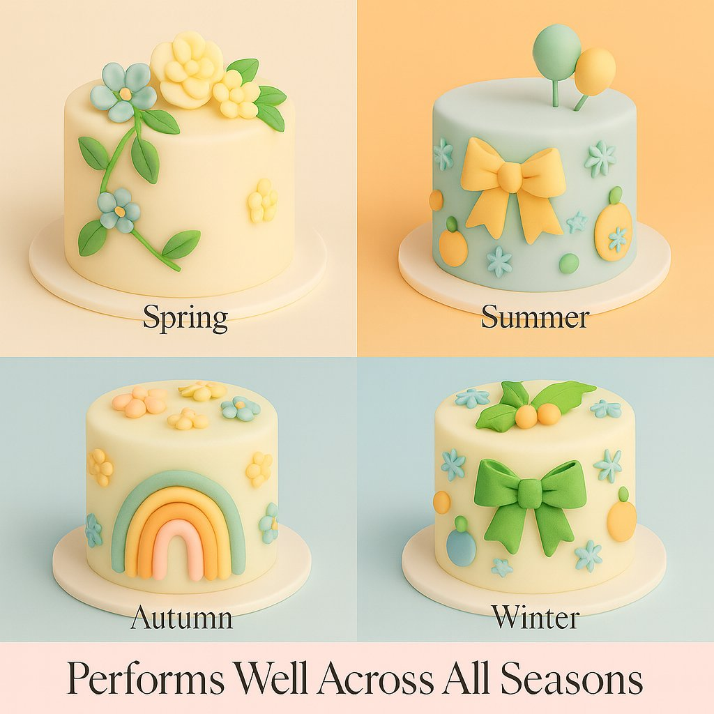 Confect Multipack of Pea Green, Skin, Lemon Yellow and Baby Blue Sugarpaste 29