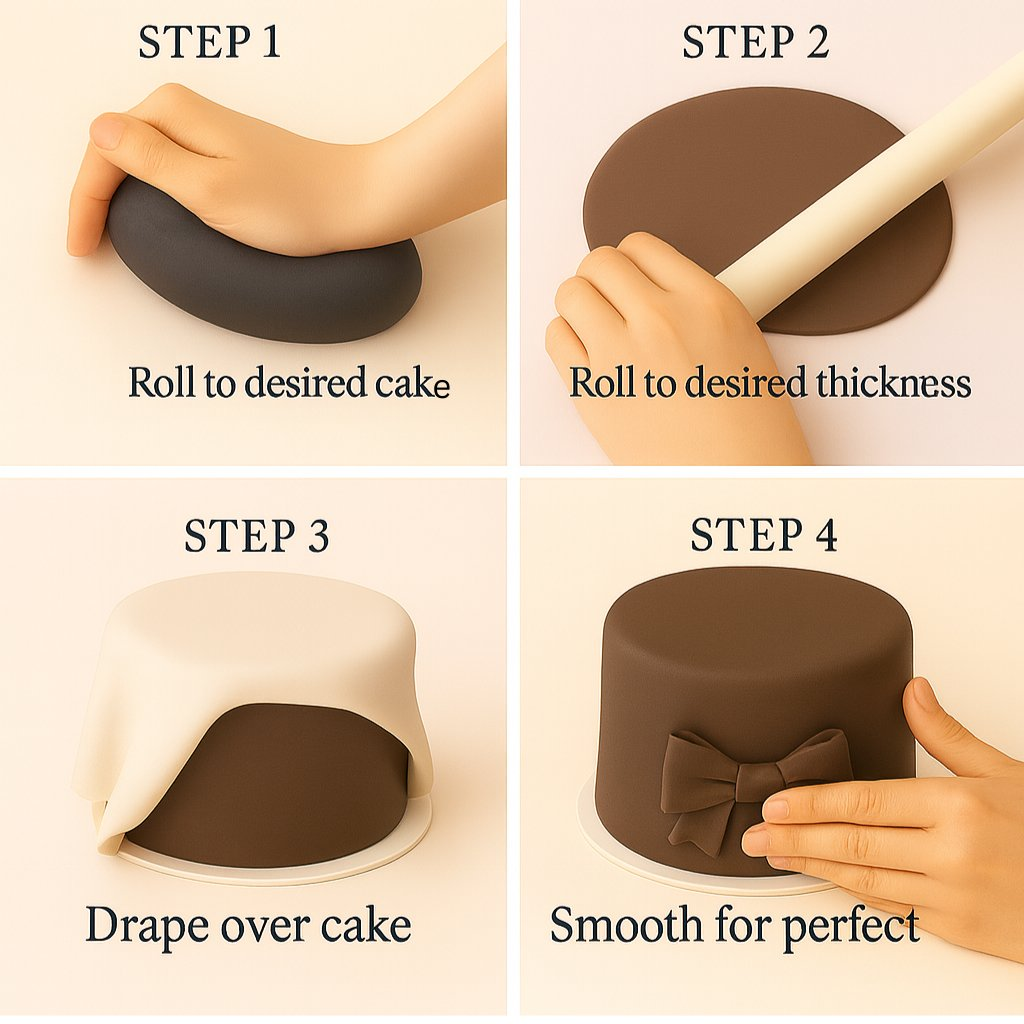 Confect Multipack of Black, White, Skin and Brown Sugarpaste 04