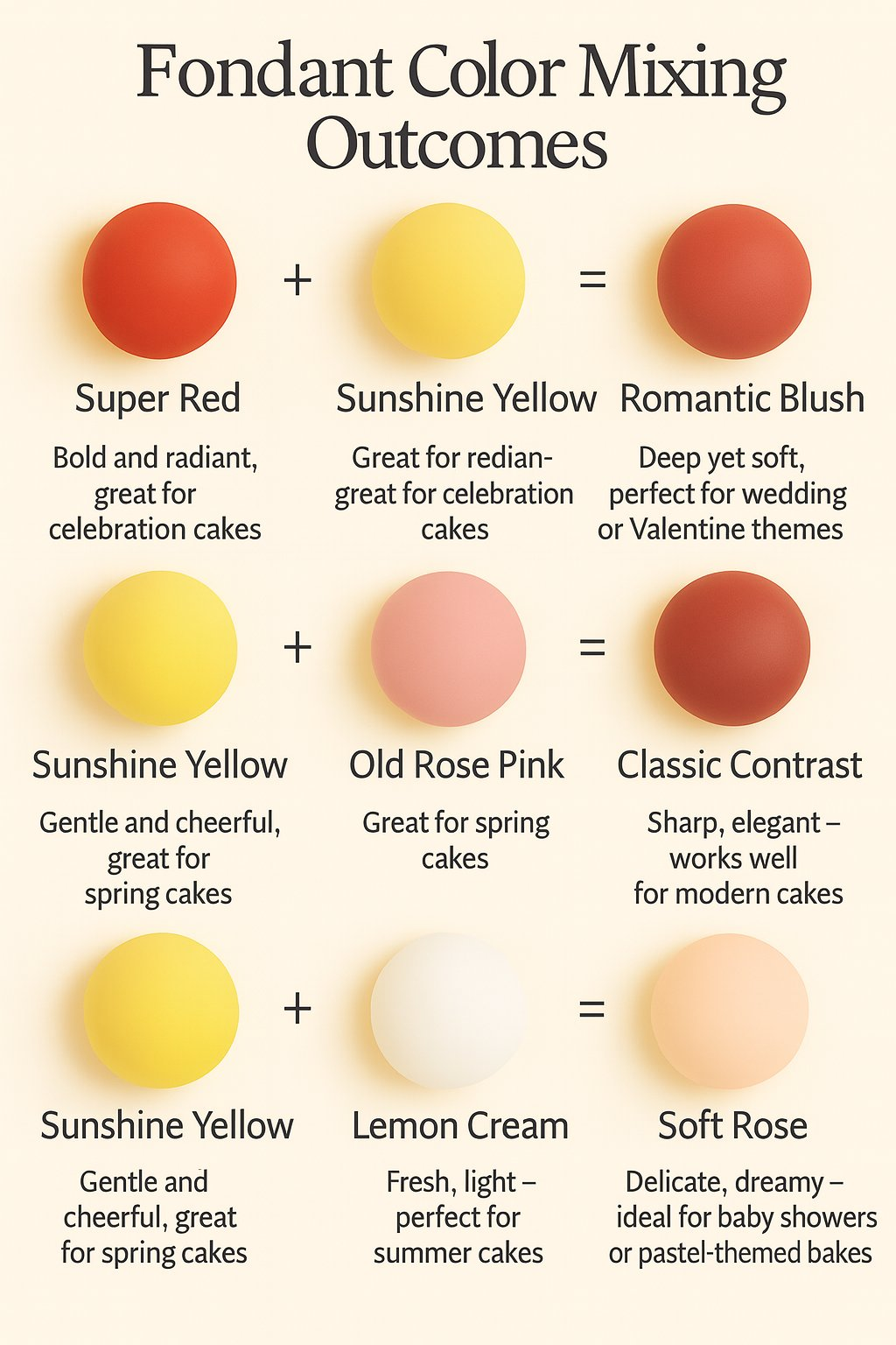 Confect Multipack of Red, yellow, old rose and White Sugarpaste 12