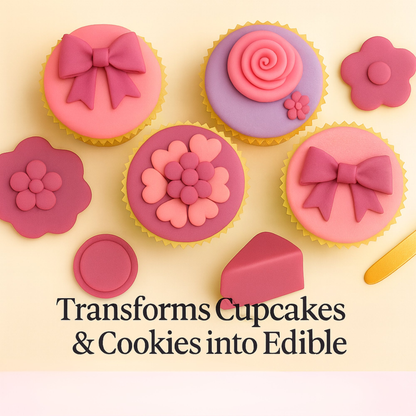 Confect Multipack of Melon Pink, Purple, Fuschia Pink and Old rose Sugarpaste 06