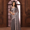 Dhiyona GR Women's Sundri Grey Jimmi Choo Embroidered Saree