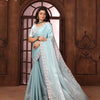 Dhiyona GR Women's Sundri Sky Blue Jimmi Choo Embroidered Saree