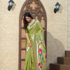 Dhiyona GR Women's Antara Green Paithani Soft Blended Silk Saree