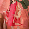 Dhiyona SN Women's SangriaFloral Printed V Neck Pure Cotton Kurta With Trousers & Dupatta