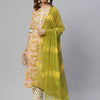 Dhiyona RV Women's Jaipuri Straight Side Slit Kurta Set With Dupatta