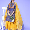 Dhiyona RV Women's Kalamkari Print Straight Side Slit Kurta Skirt With Dupatta