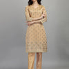 Dhiyona RV Women's Chanderi Printed Top With Staright Chanderi Silk Pant