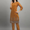 Dhiyona RV Women's Chanderi Printed Top With Staright Chanderi Silk Pant