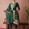 Dhiyona RV Women's Chanderi Silk Embroidered Kurta Set With Jacquard Dupatta