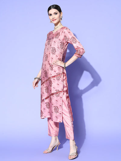 Indyancart RV Women's Silk Chiffon Printed Kurta Set With Dupatta