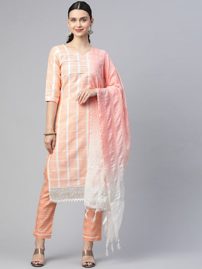 Indyancart RV Women's south cotton  Kurta Set With Dupatta
