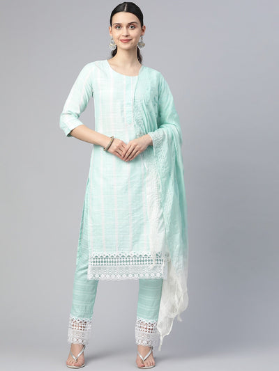 Indyancart RV Women's south cotton  Kurta Set With Dupatta