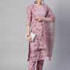 Dhiyona RV Women's Silk Chiffon Embroidered Kurta Set With Digital Dupatta