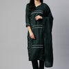 Dhiyona RV Women's Embroidered Silk Chiffon Kurta Set With Solid Print Dupatta
