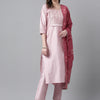 Dhiyona RV Women's Art Silk Fabric Embroidered Kurta Set With Dupatta