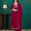Dhiyona RV Women's Faux Georgette Fabric  Embroidered Kurta Set With Dupatta