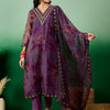 Dhiyona RV Women's Organza fabric Digital Print V Neck Kurta Set With Dupatta