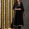 Dhiyona RV Women's Faux Georgette Fabric  Embroidered Kurta Set With Dupatta
